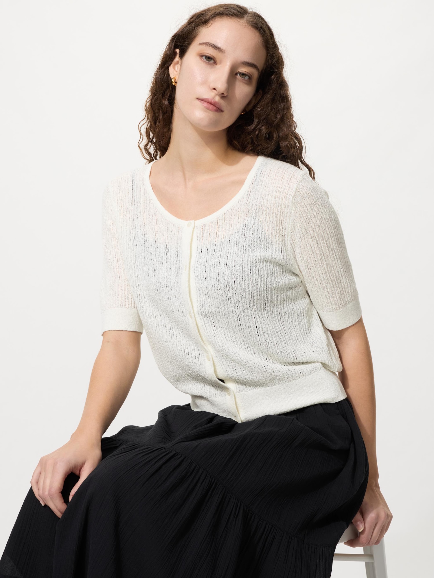 Ажурный кардиган прозрачный — UNIQLO