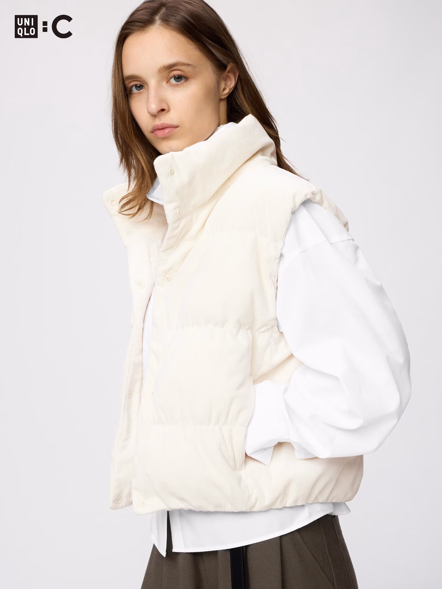 Пуховка вельветовый жилет — UNIQLO