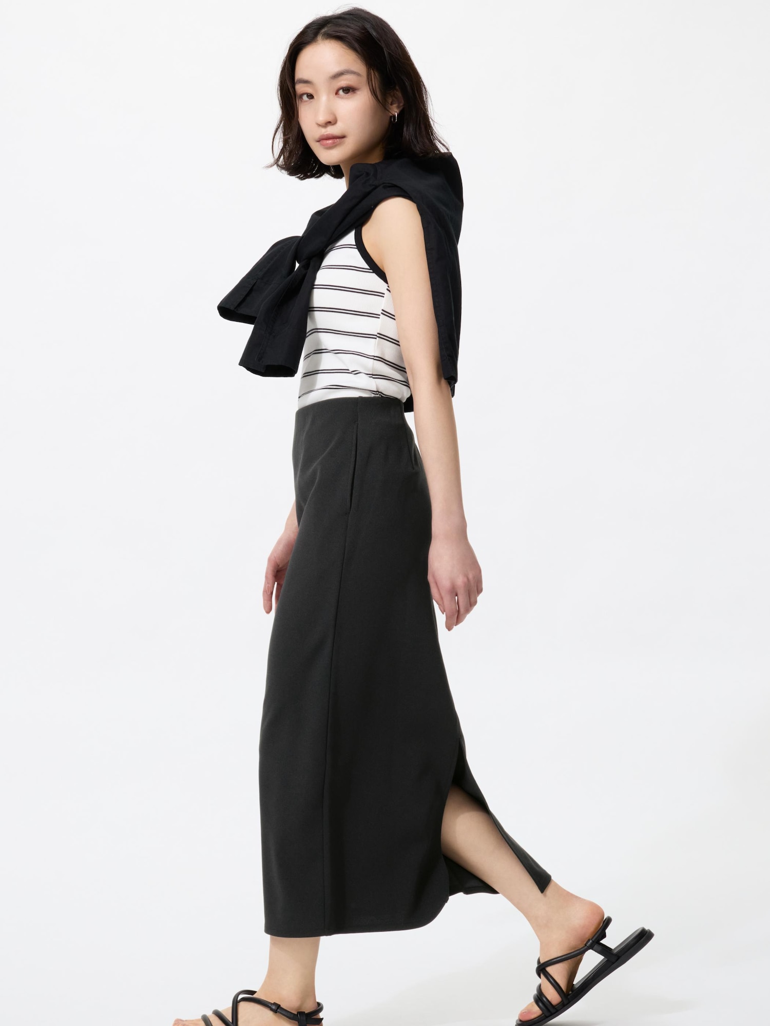 Юбка крепированная узкая короткая — UNIQLO