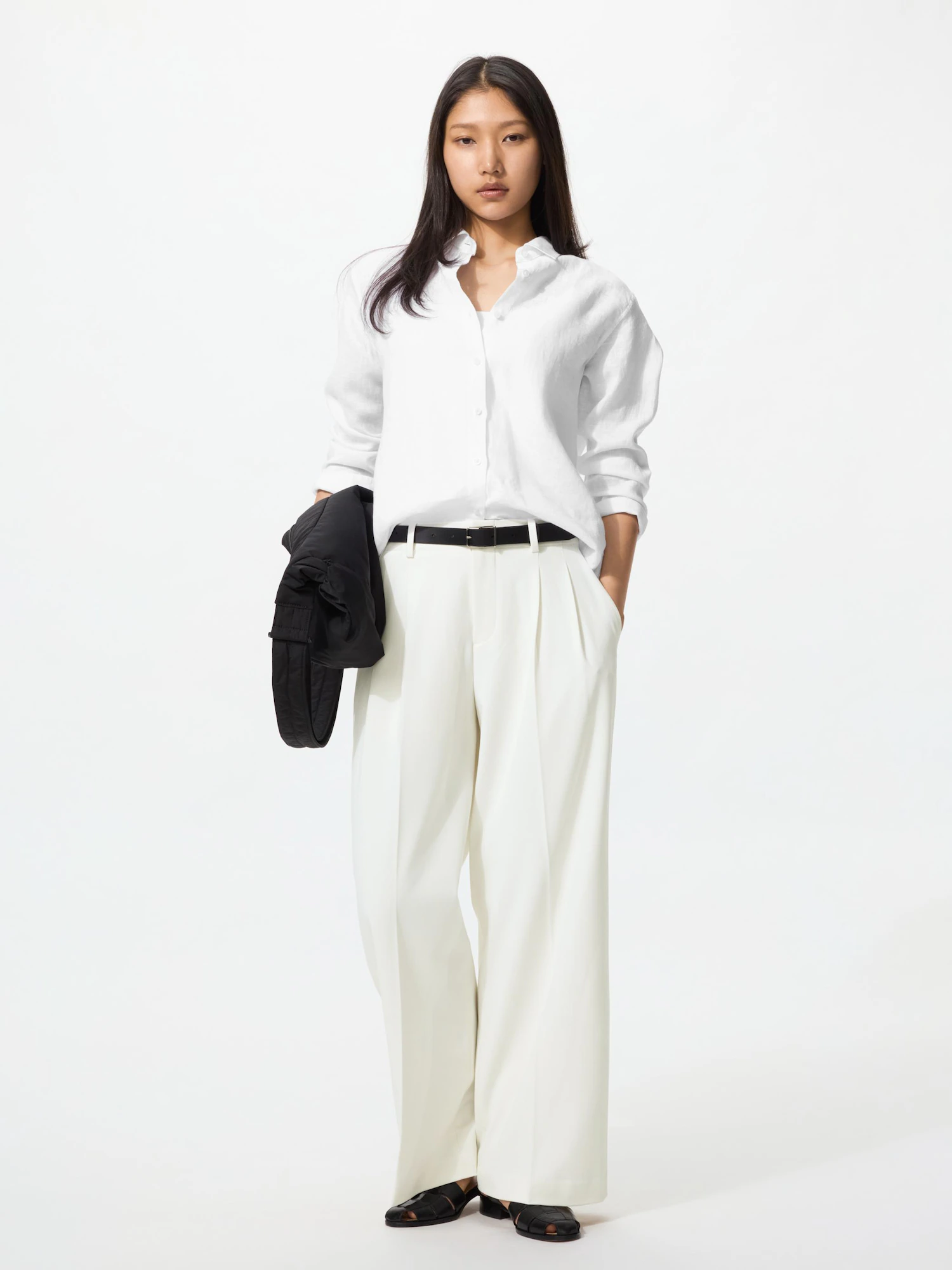 Умные широкие прямые брюки — UNIQLO