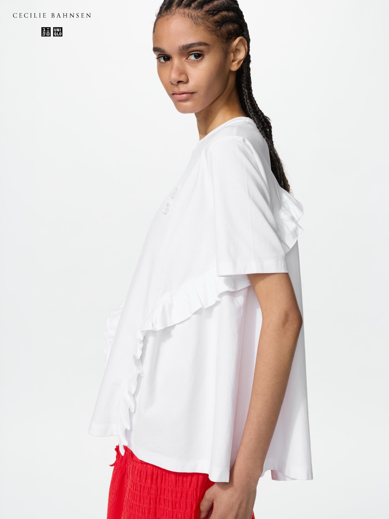 Т-рубашка с рюшами — UNIQLO