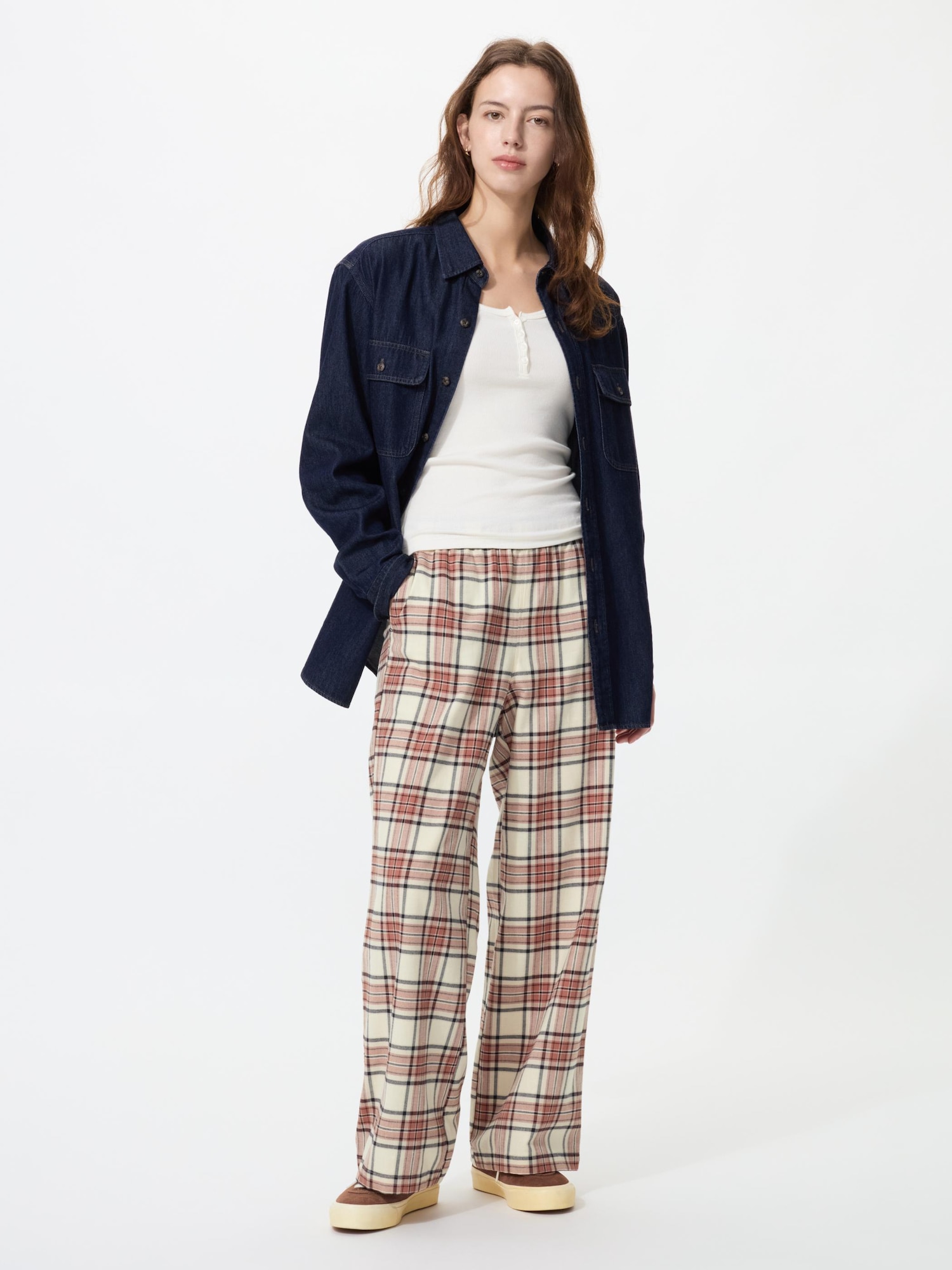 Фланелевые свободные брюки — UNIQLO