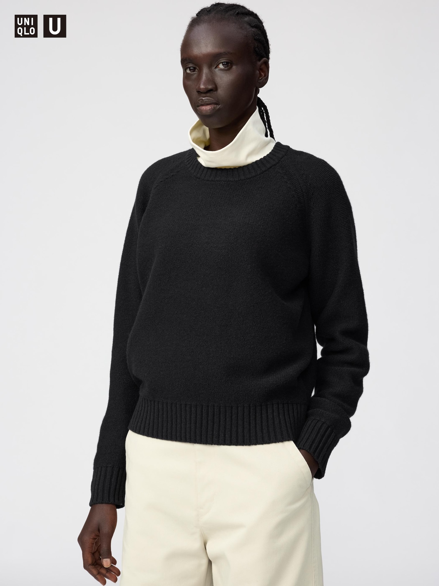 Свитер из ламбсвула с круглым вырезом — UNIQLO