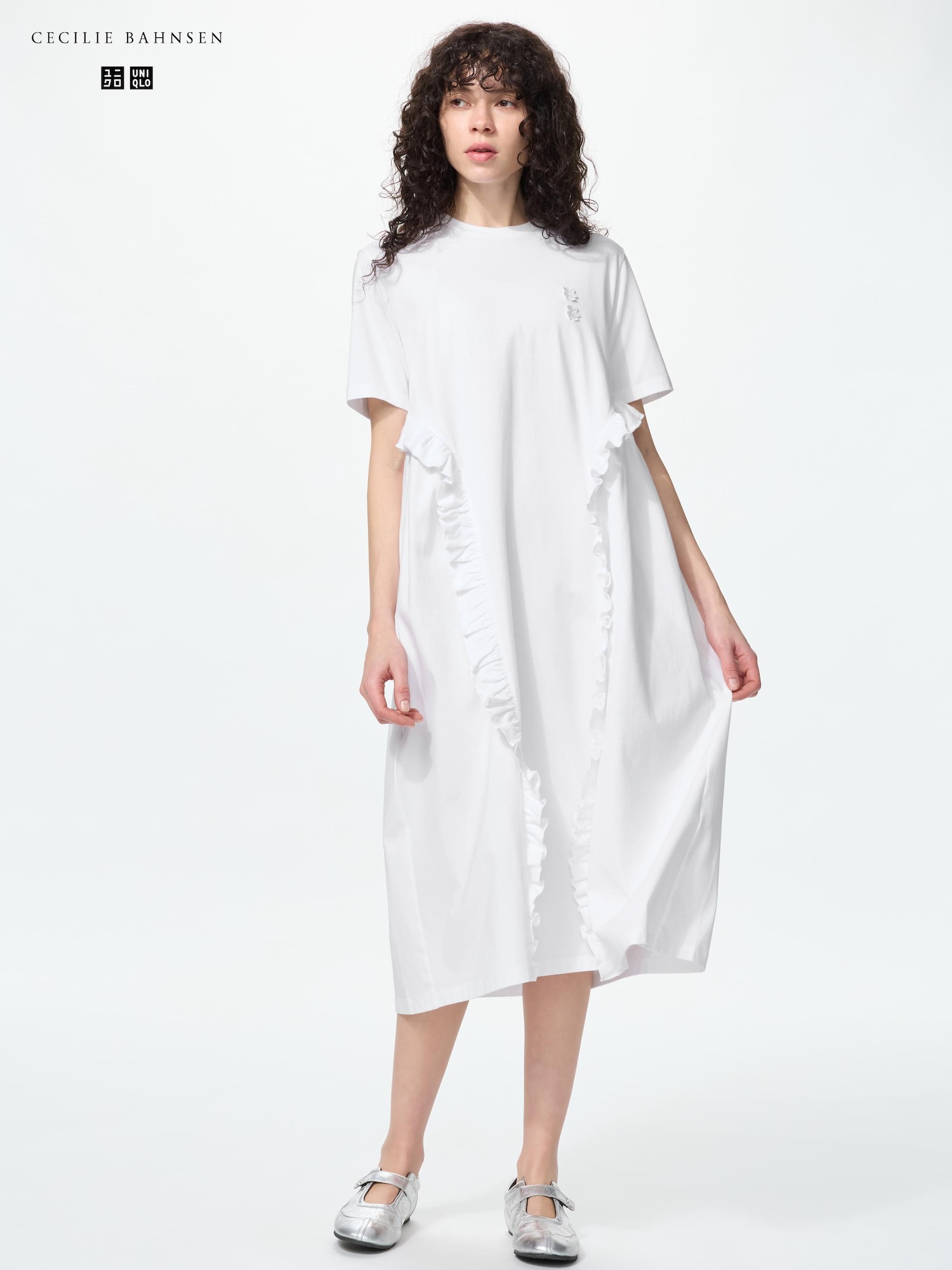 Платье Т-рубашка с рюшами — UNIQLO