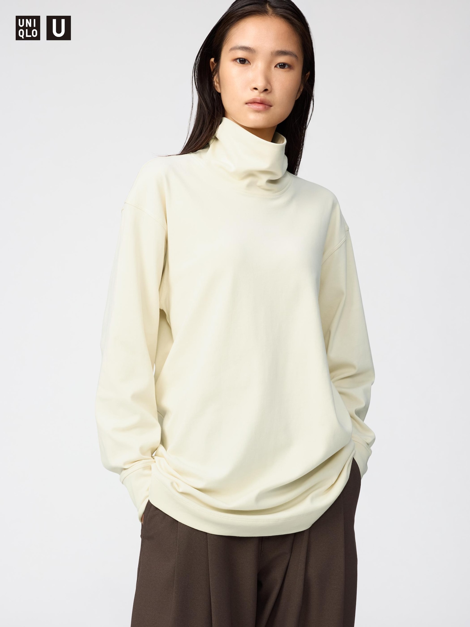 Длинная футболка с воротником — UNIQLO