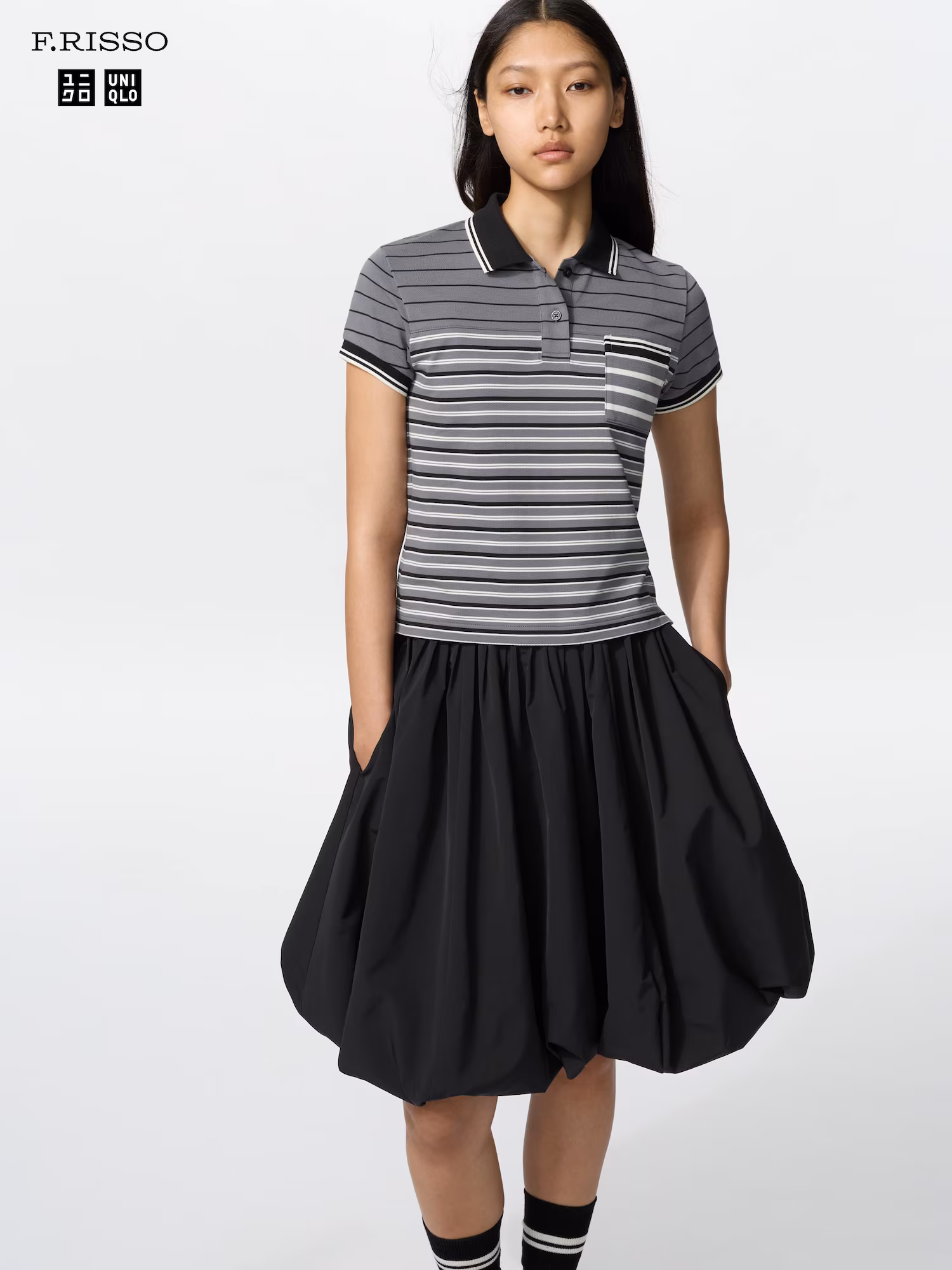 Полосатая мини поло-рубашка — UNIQLO