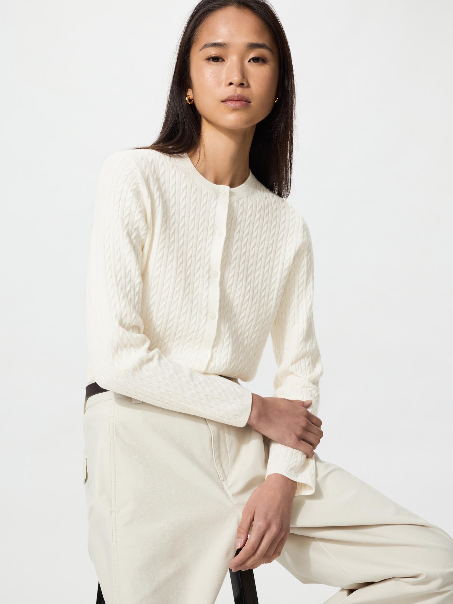 Мини кардиган с кабельной вязкой — UNIQLO