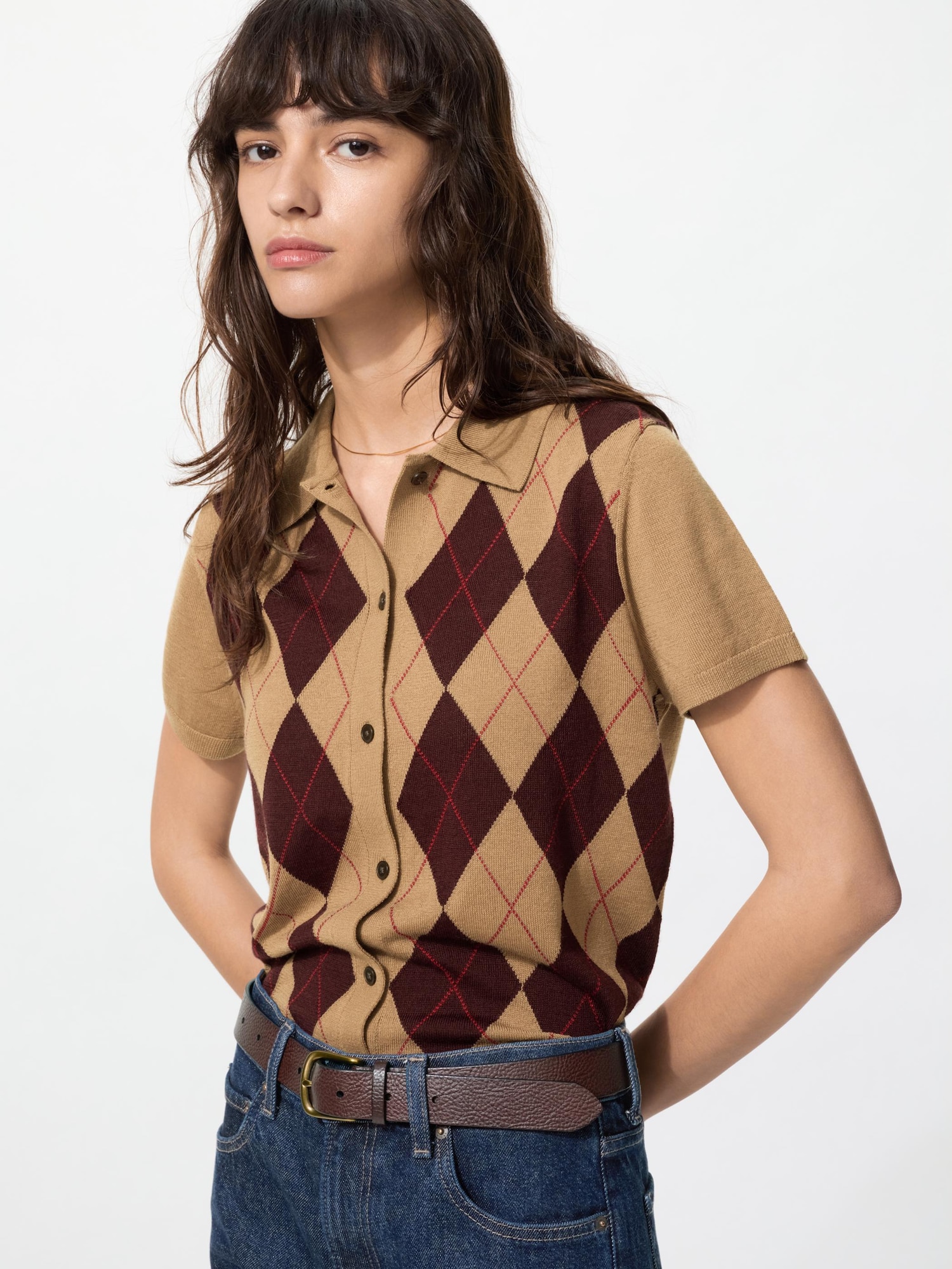 Поло-кардиган из меринокс — UNIQLO