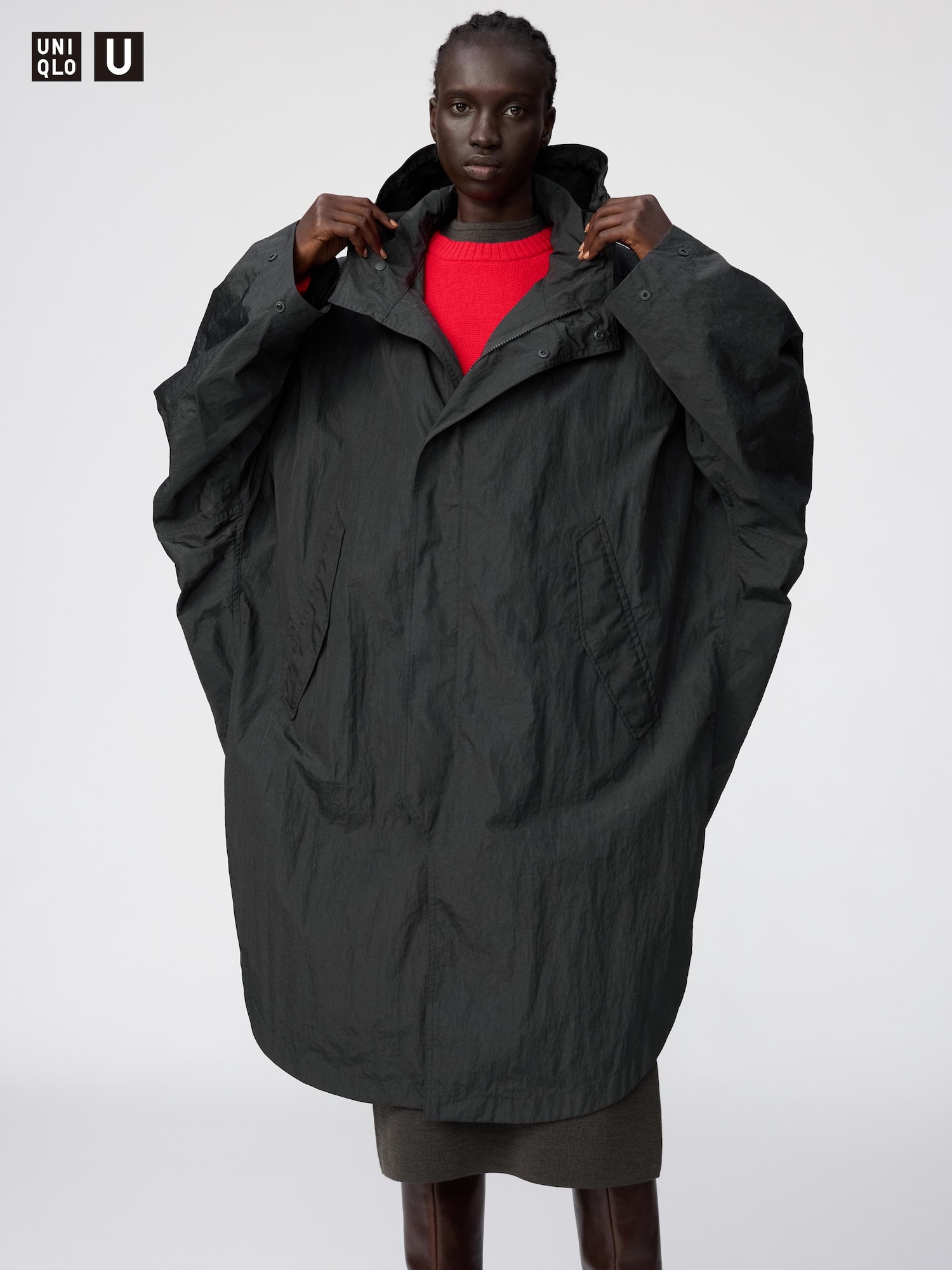 Длинное пальто с капюшоном — UNIQLO