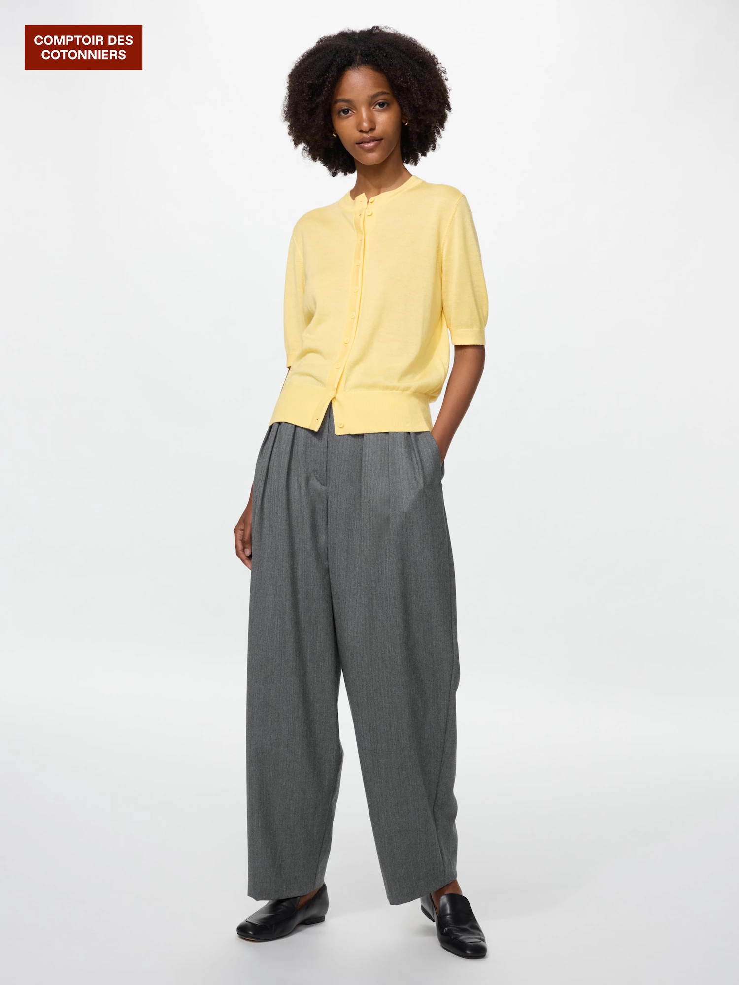 Шерстяные брюки wide tapered — UNIQLO