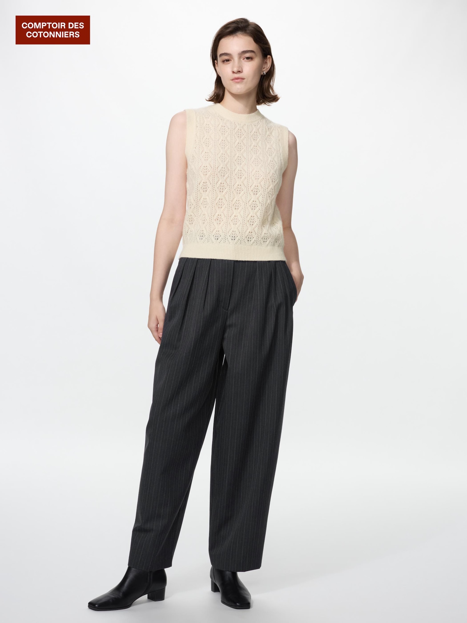 Шерстяные брюки wide tapered — UNIQLO