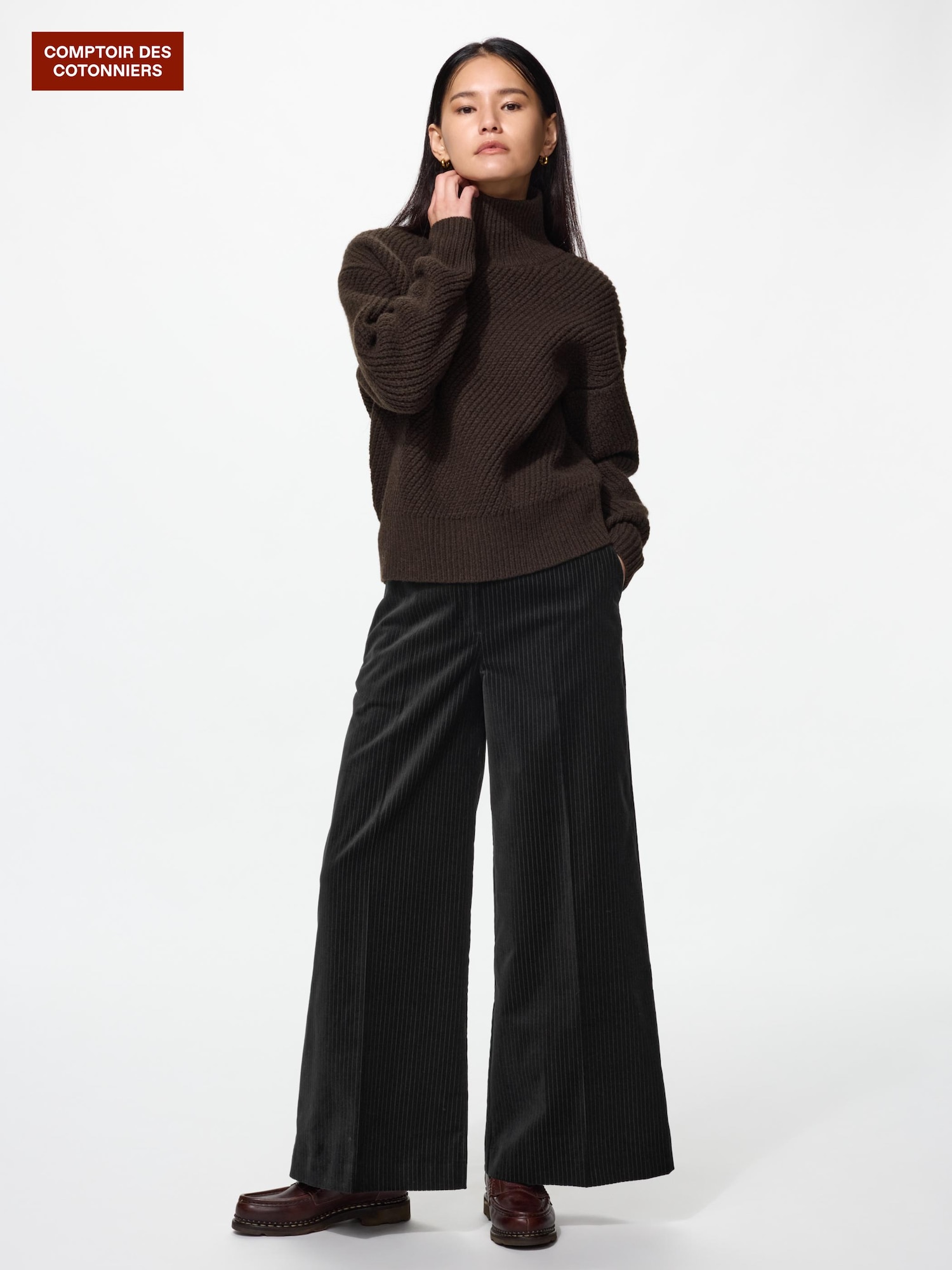 Вельветовые широкие брюки — UNIQLO