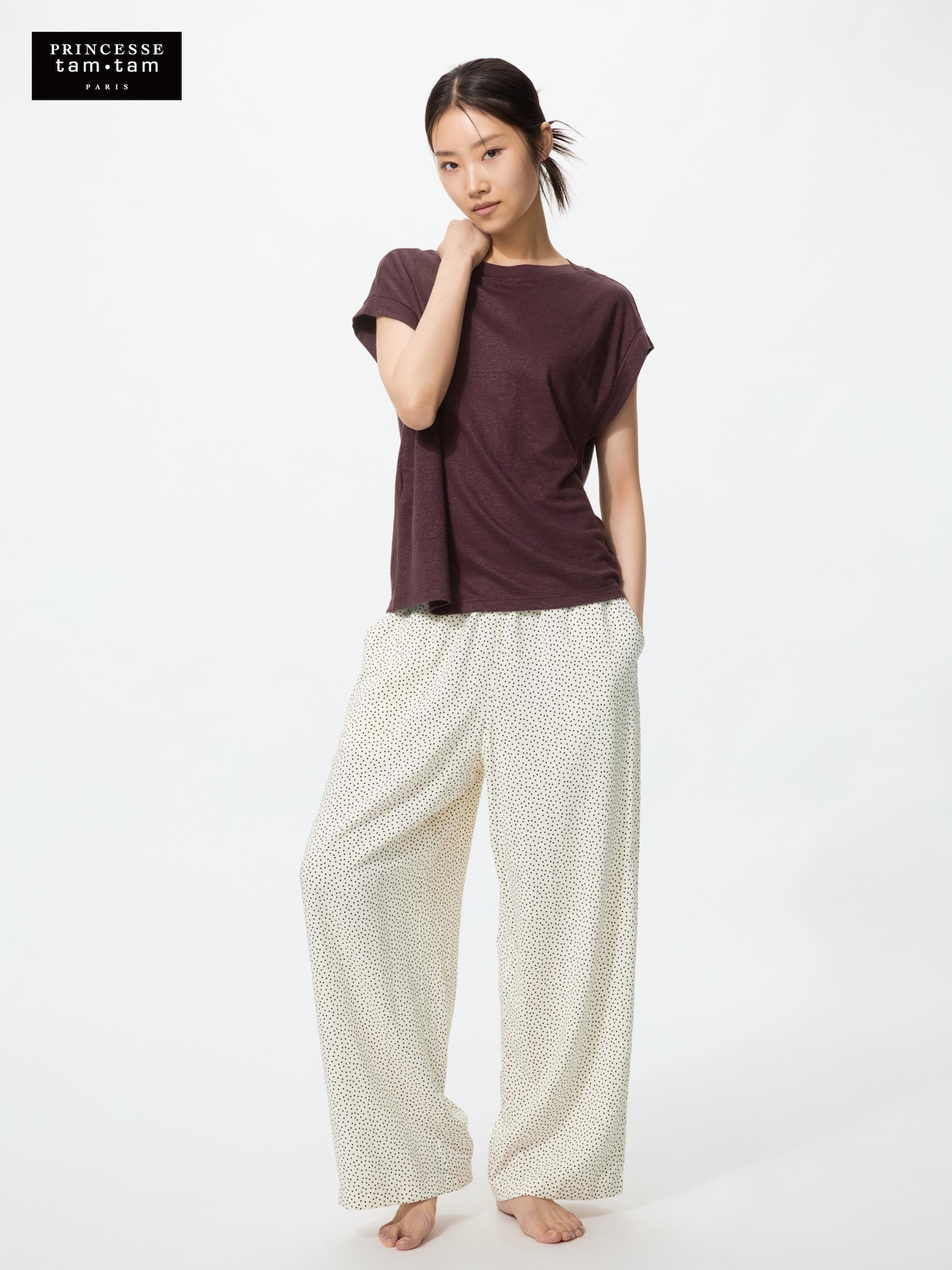 Длинные брюки из вискозы с принтом — UNIQLO