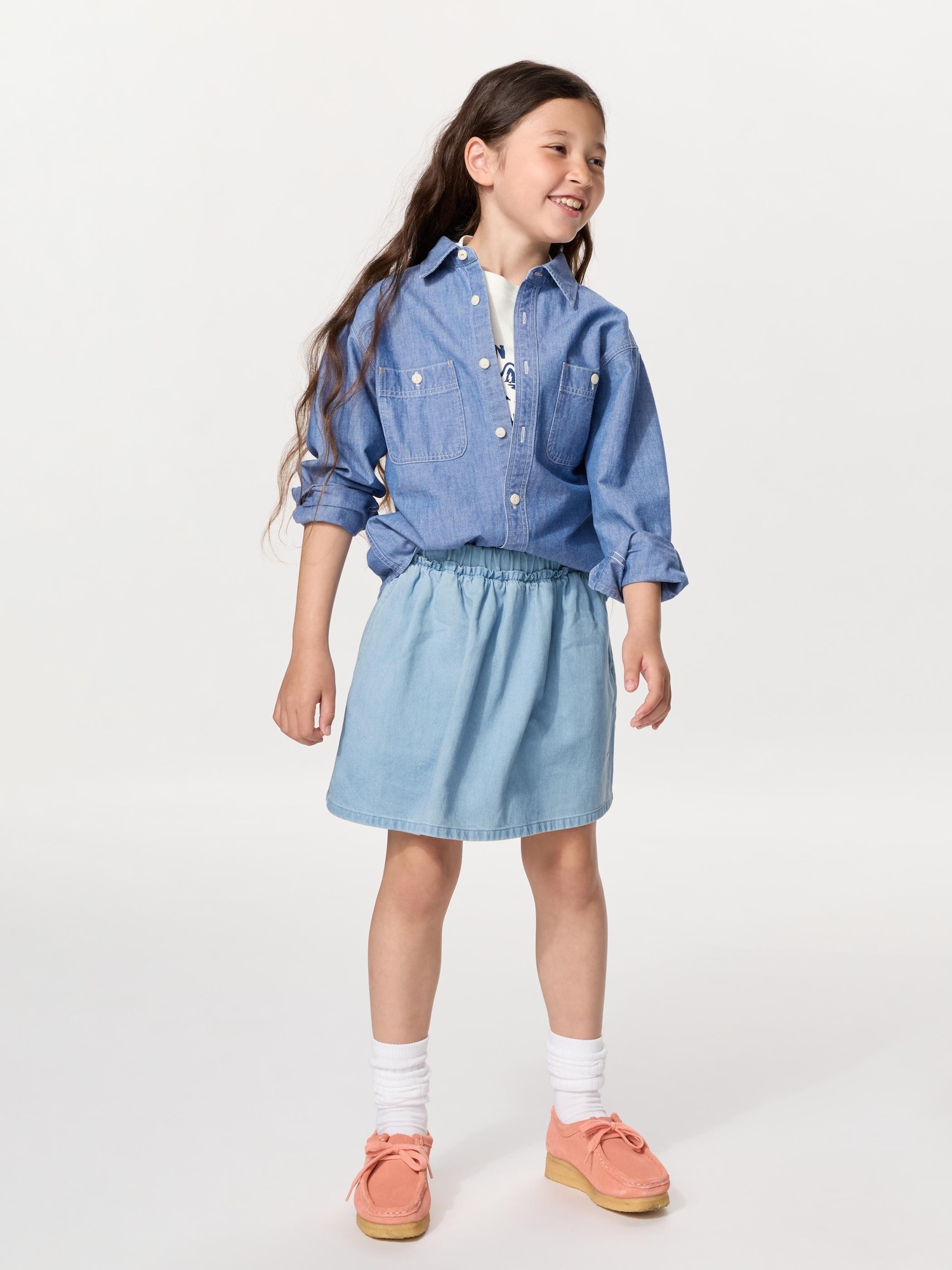 Джинсовая мини-юбка для девочек — UNIQLO