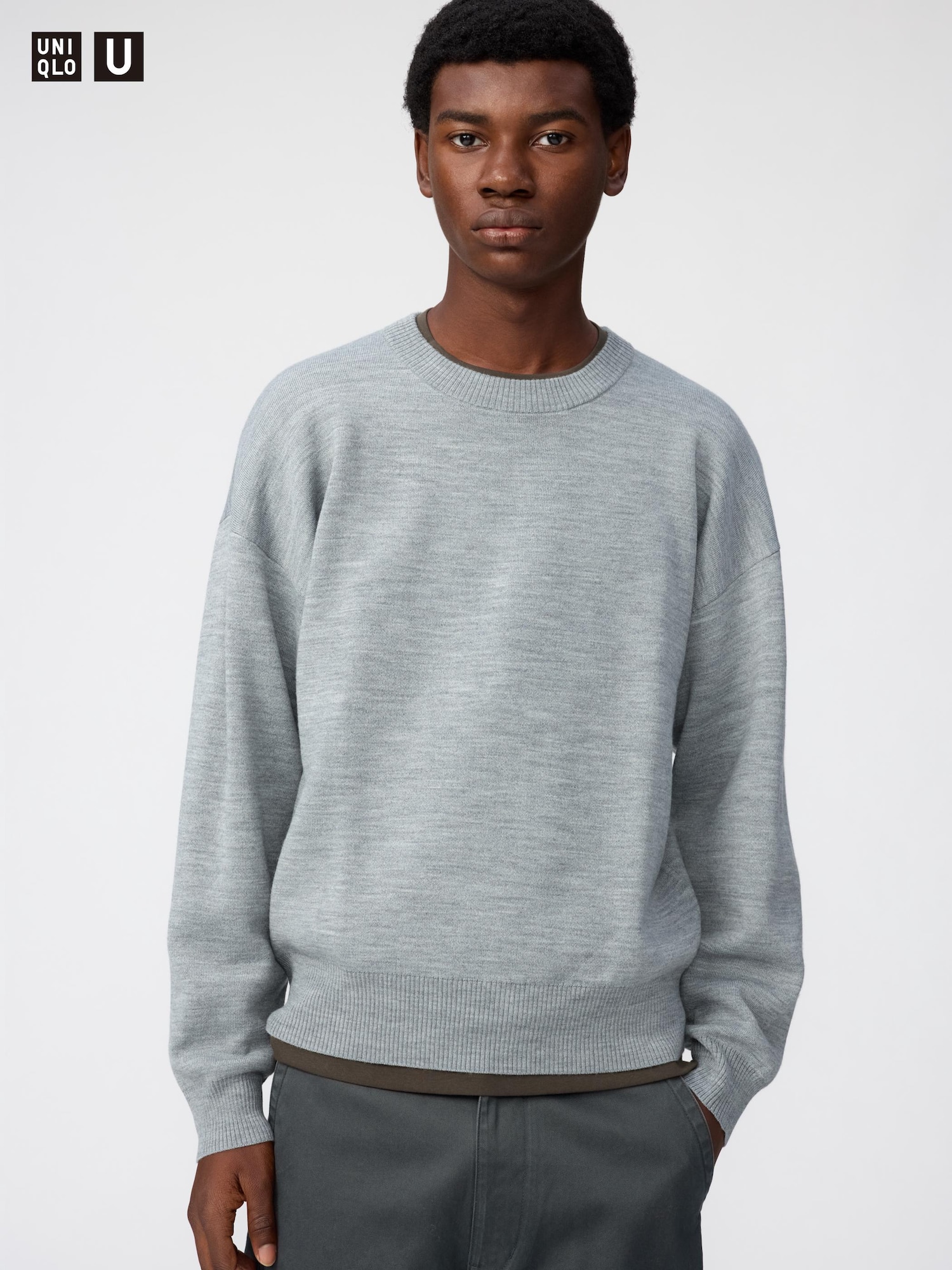 Двойной лицевой свитер с круглым вырезом — UNIQLO