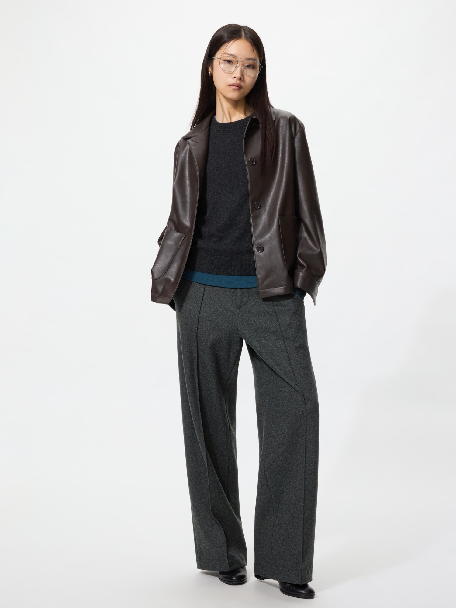 Широкие брюки из мягкого трикотажа, удлинённые — UNIQLO