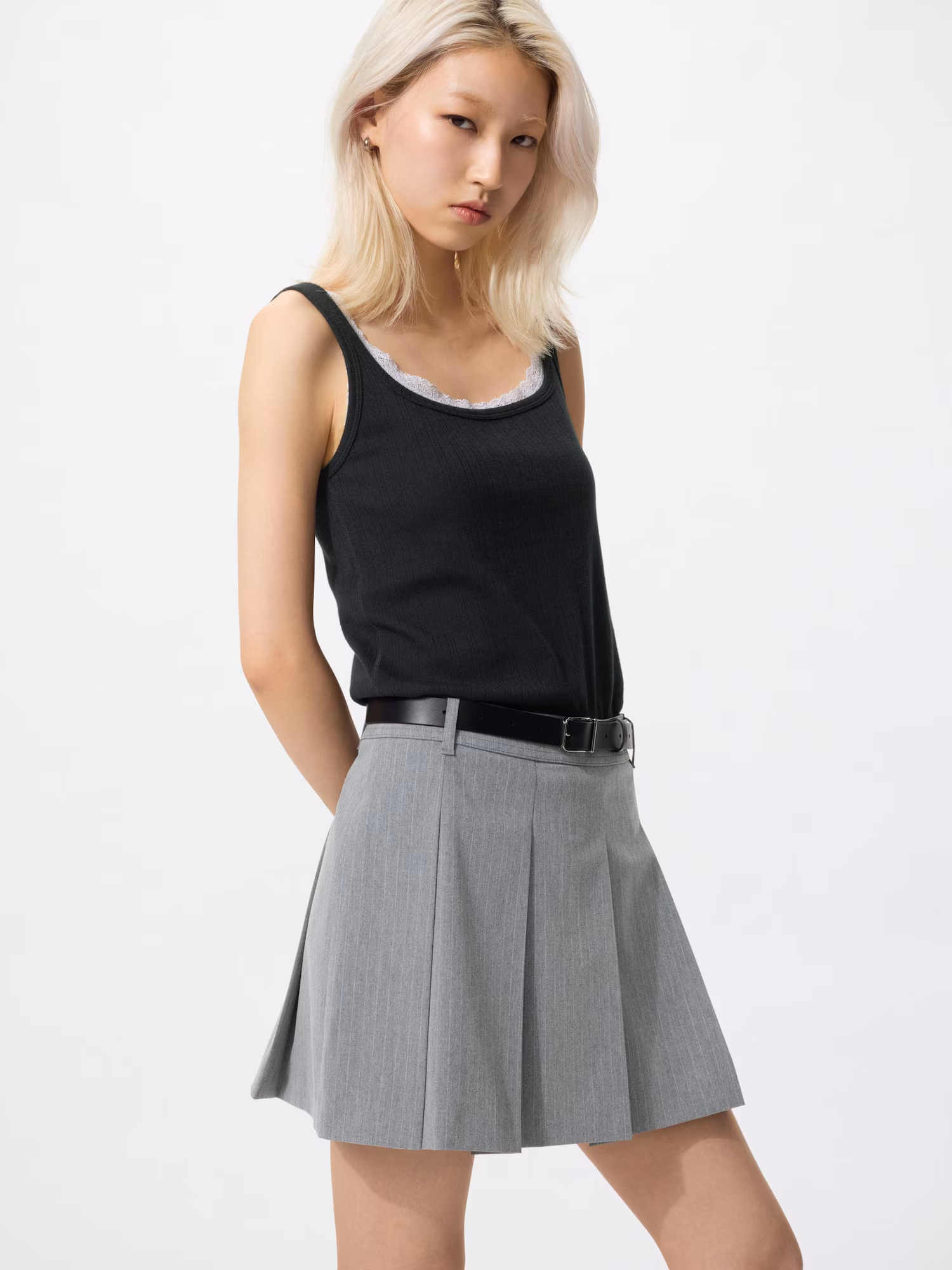 Плиссированная юбка/полоска — UNIQLO