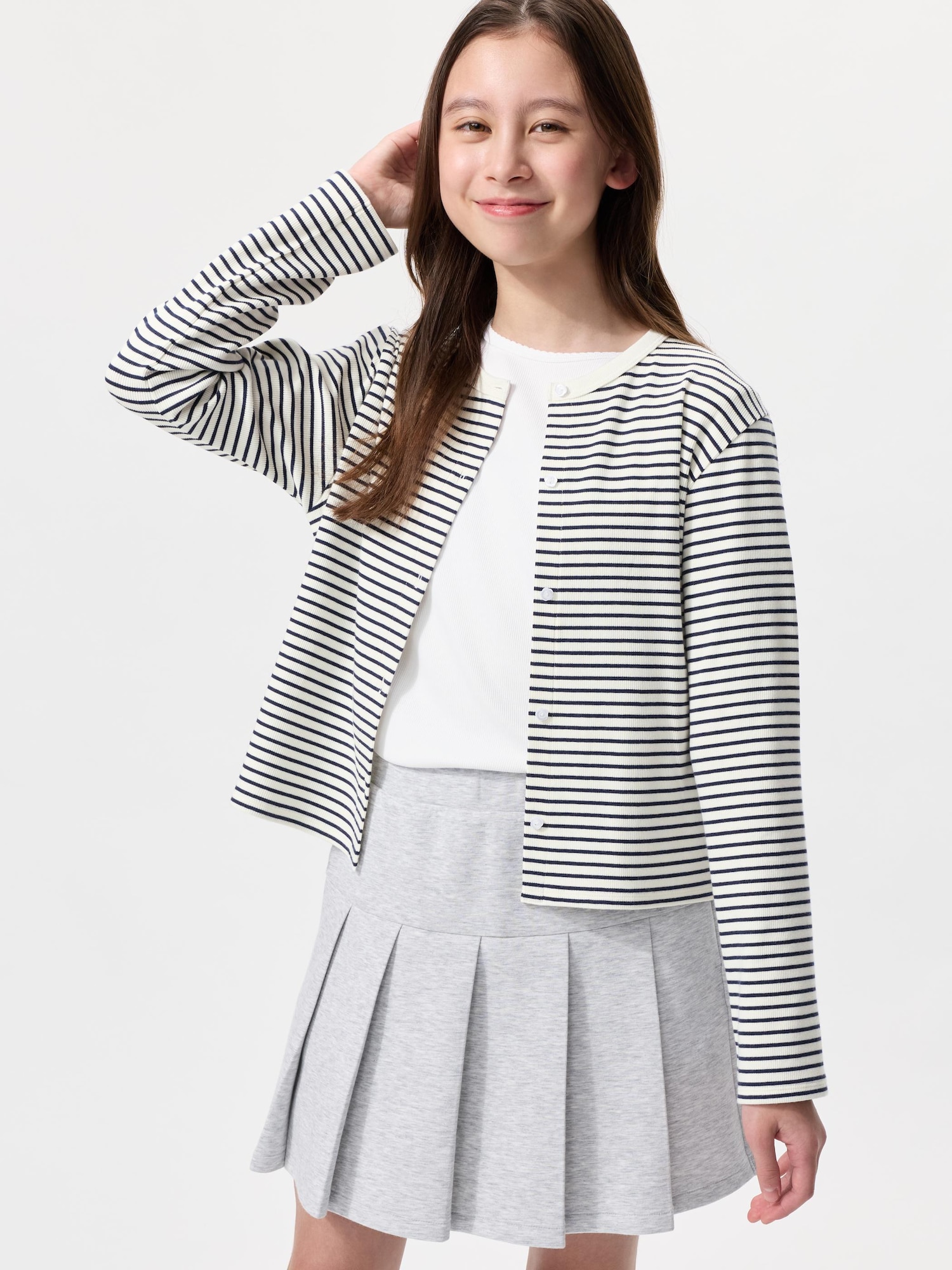Детский мягкий кардиган в рубчик — UNIQLO