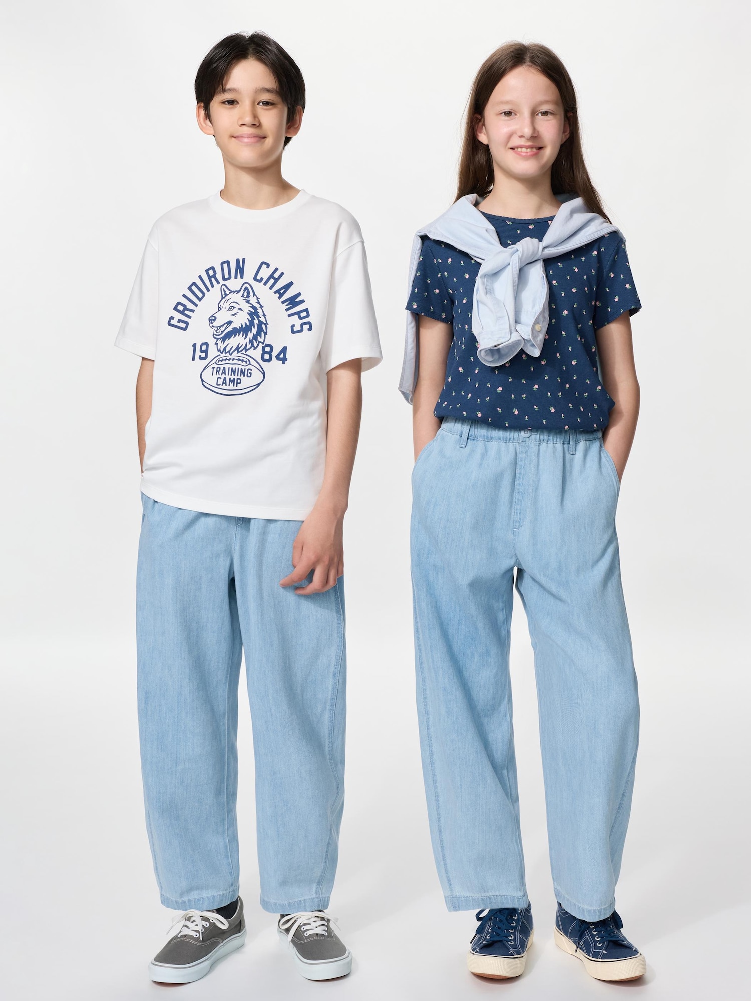 Бочкообразные денимовые брюки — UNIQLO
