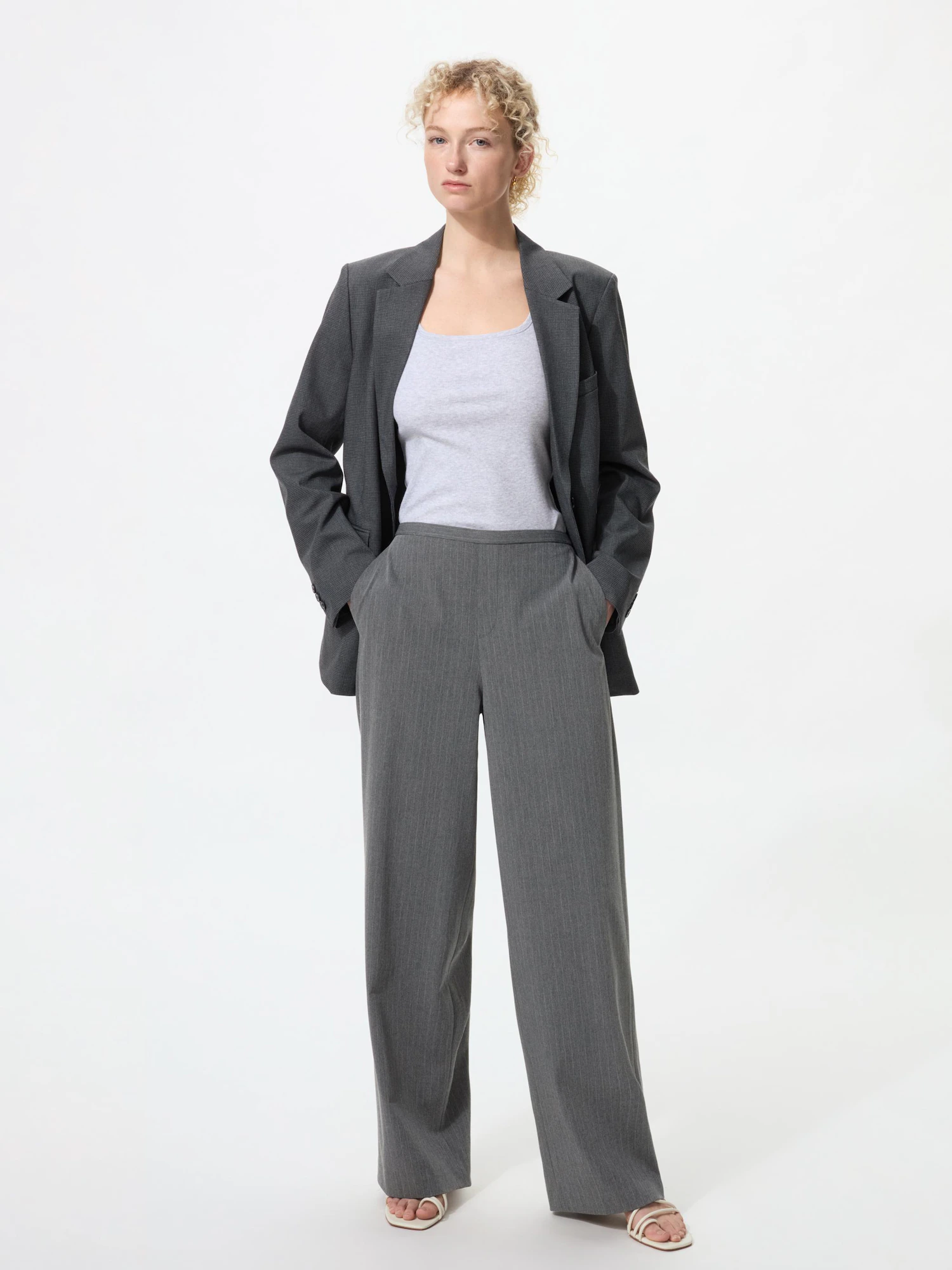 Брюки Smart Easy в полоску — UNIQLO