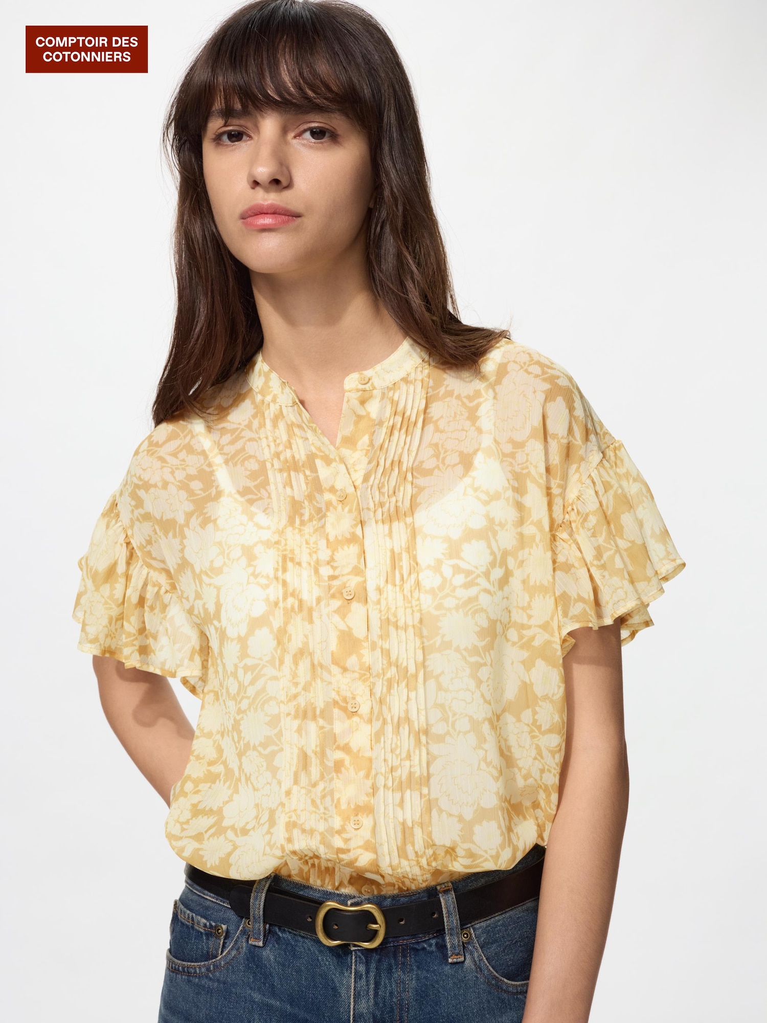 Шифоновая рубашка с принтом — UNIQLO