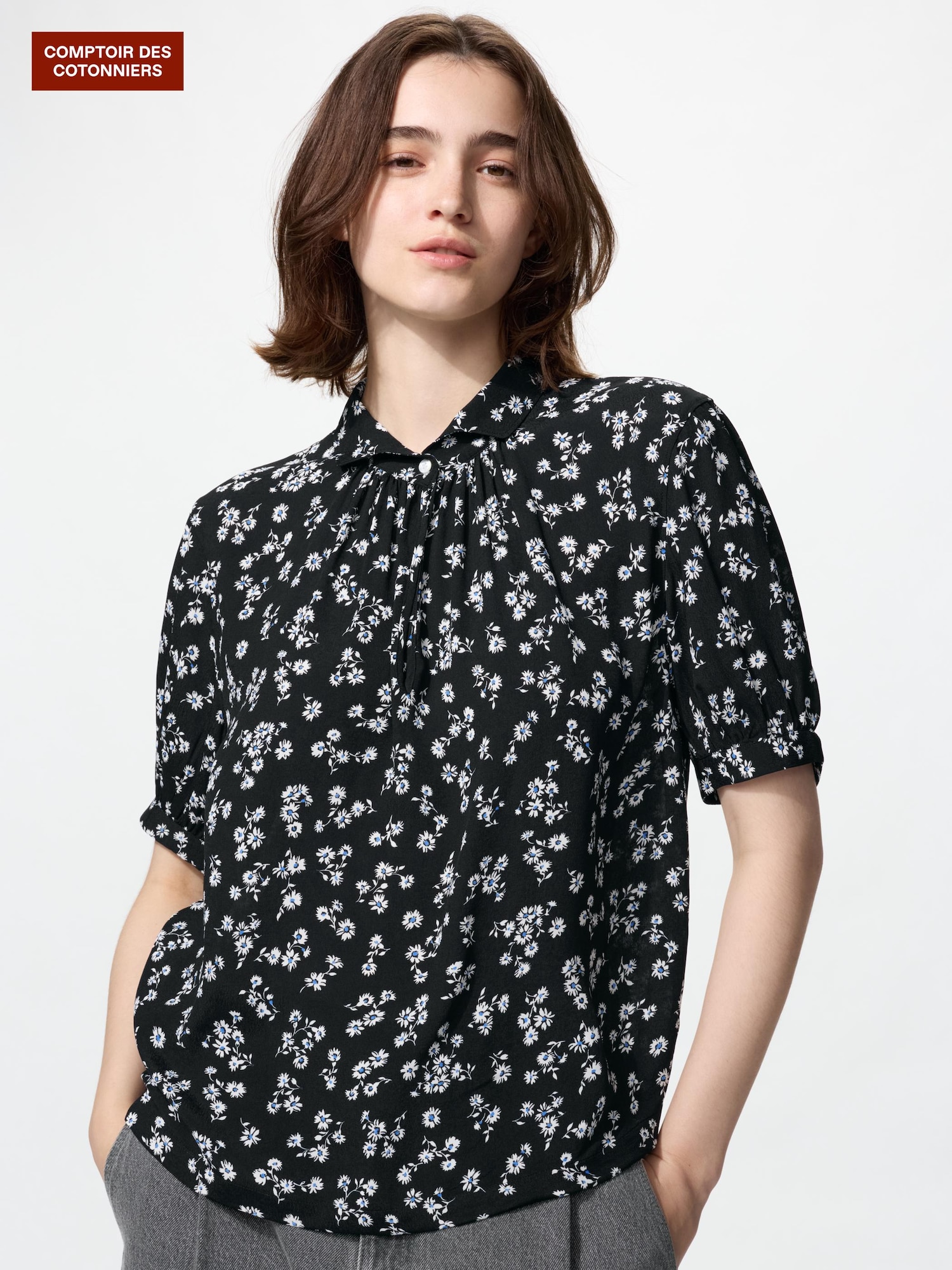 Блузка из вискозы с принтом — UNIQLO