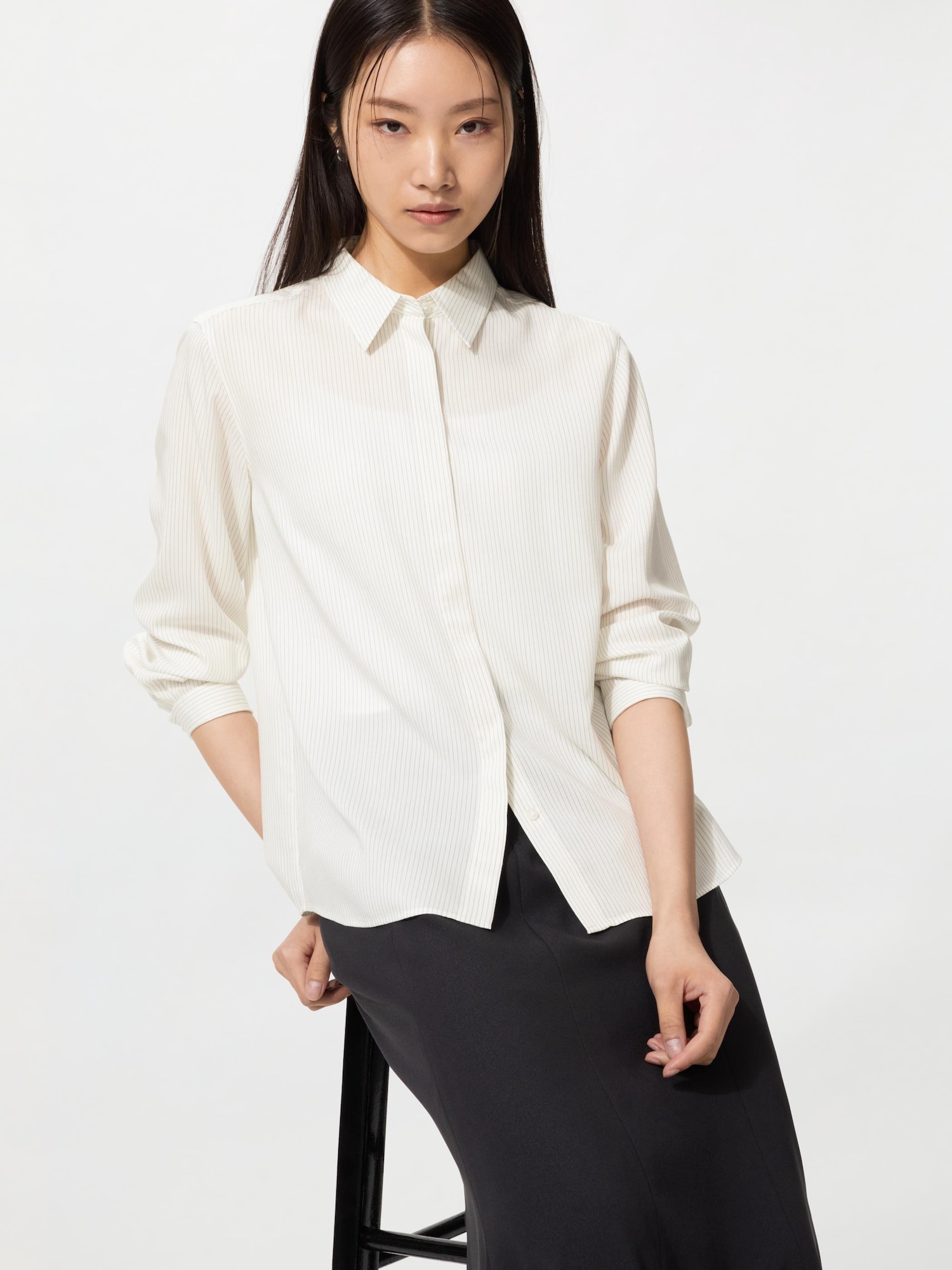 Вискозная блузка в полоску — UNIQLO