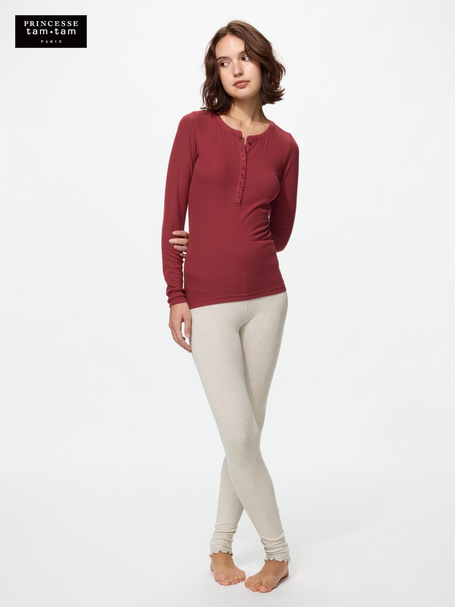 HEATTECH Extra Warm леггинсы в рубчик с добавлением кашемира — UNIQLO