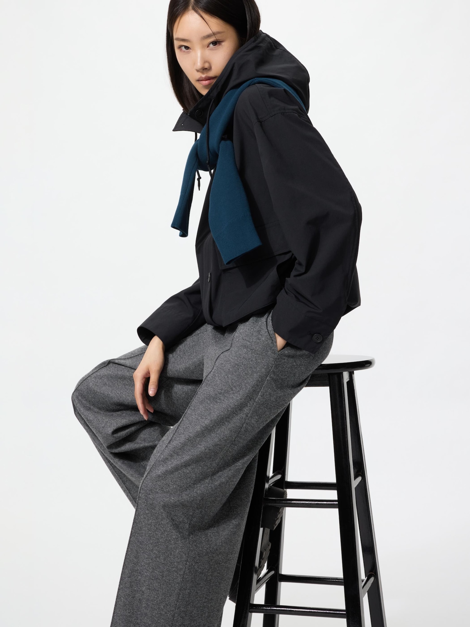 Широкие брюки из флиса/диагональ/длиннее — UNIQLO