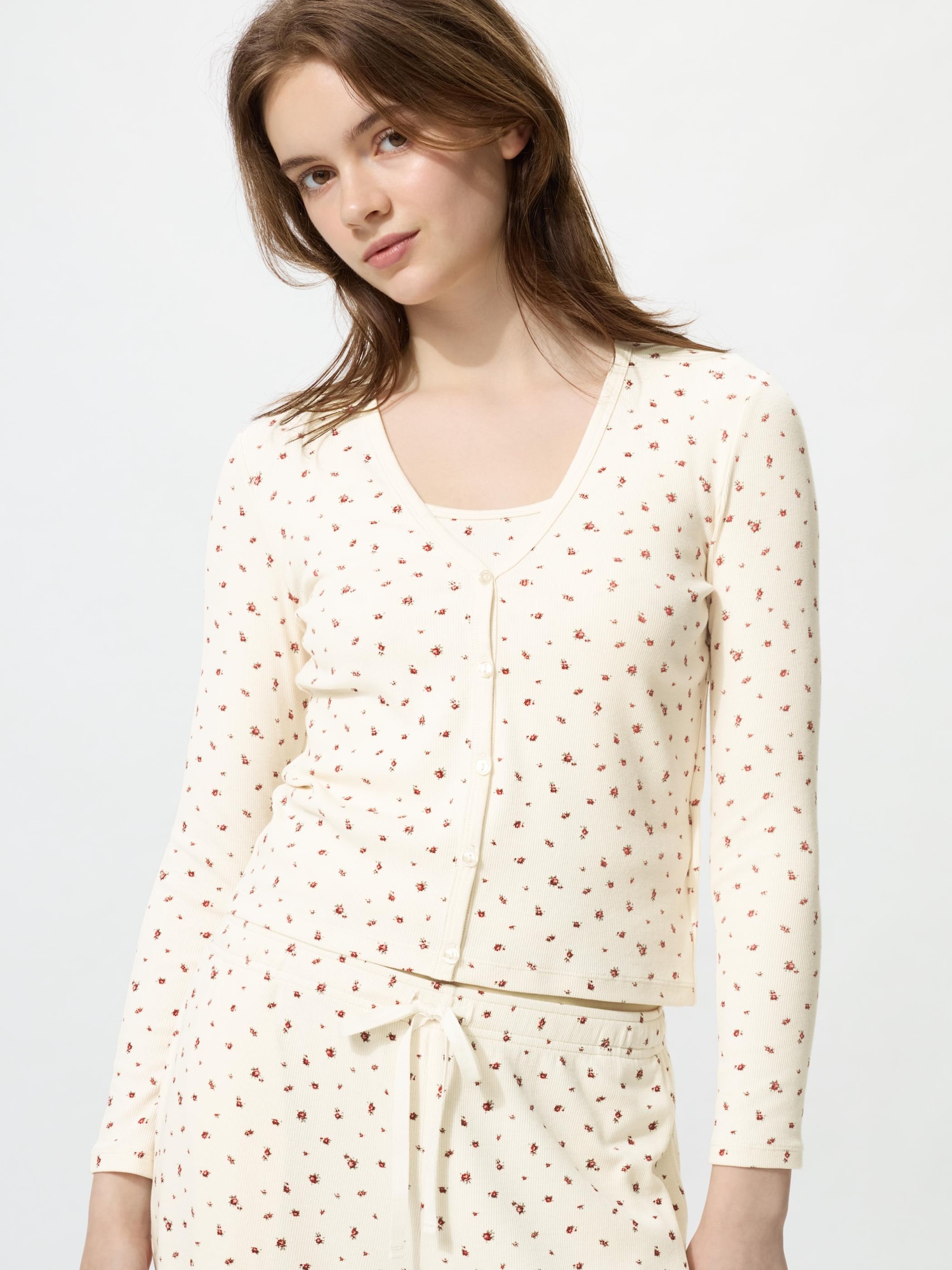 Рубчатый кардиган с V-образным вырезом — UNIQLO