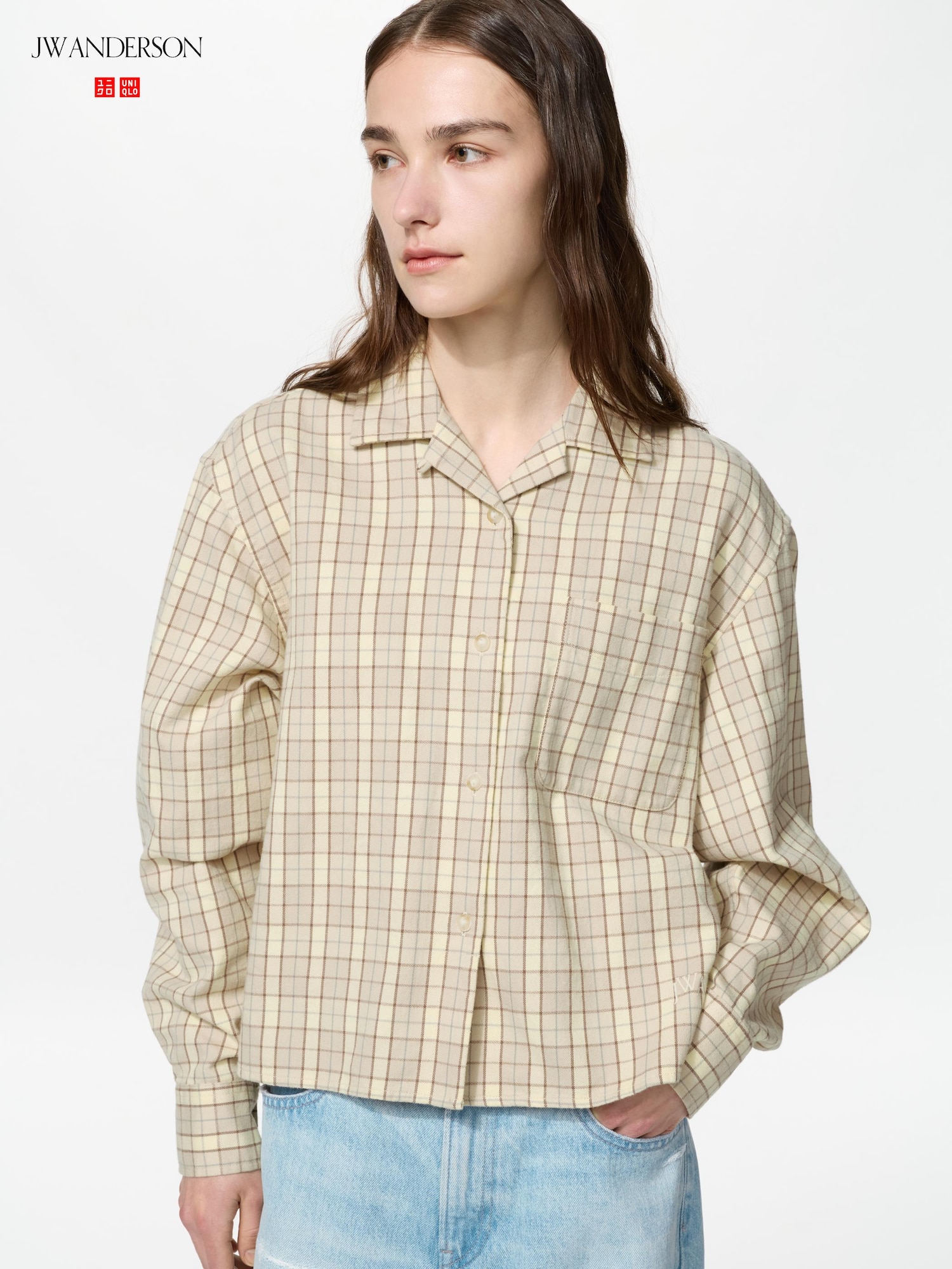 Фланелевая бокс-силуэт рубашка — UNIQLO