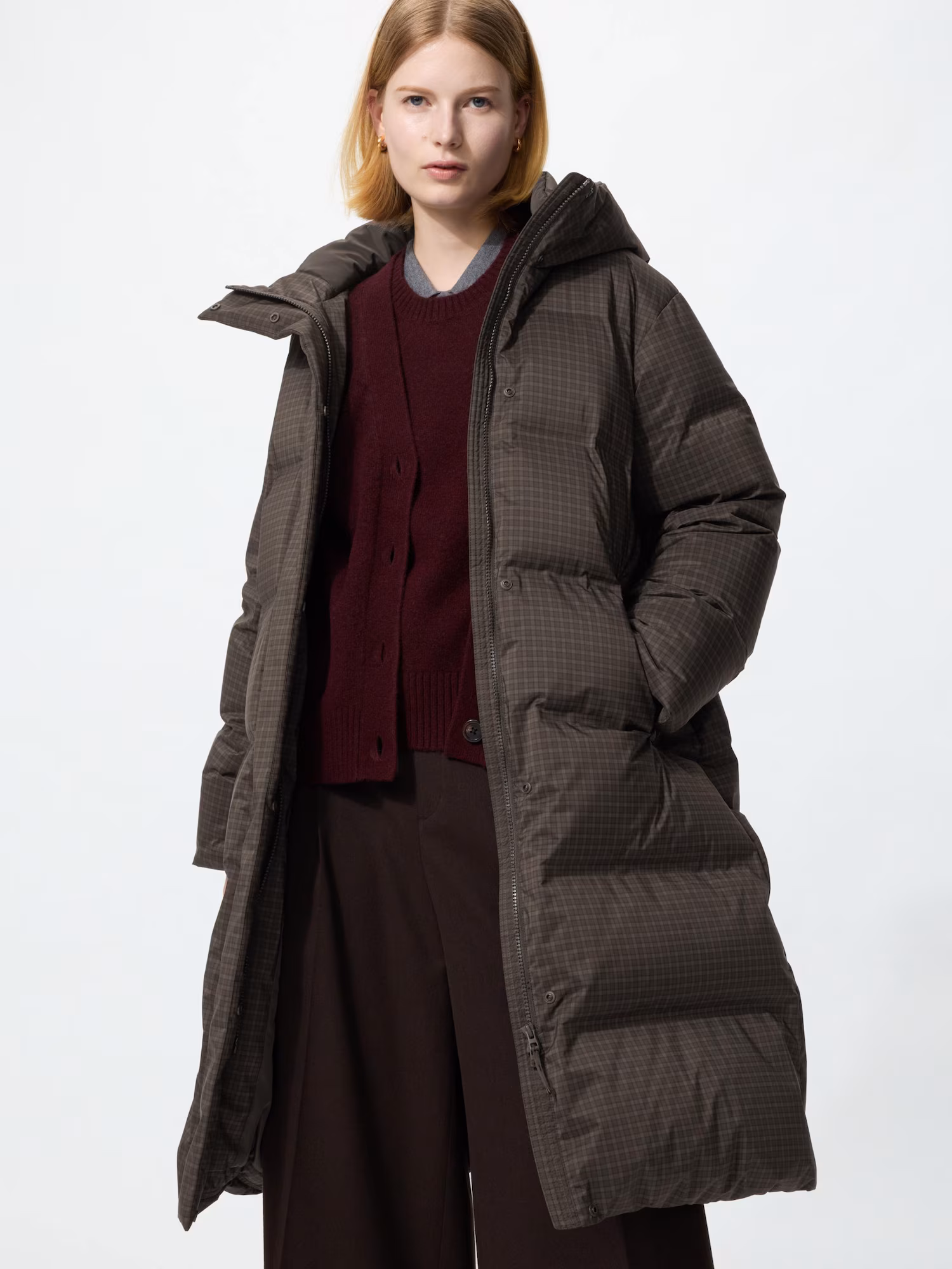 Бесшовный длинный пуховик — UNIQLO