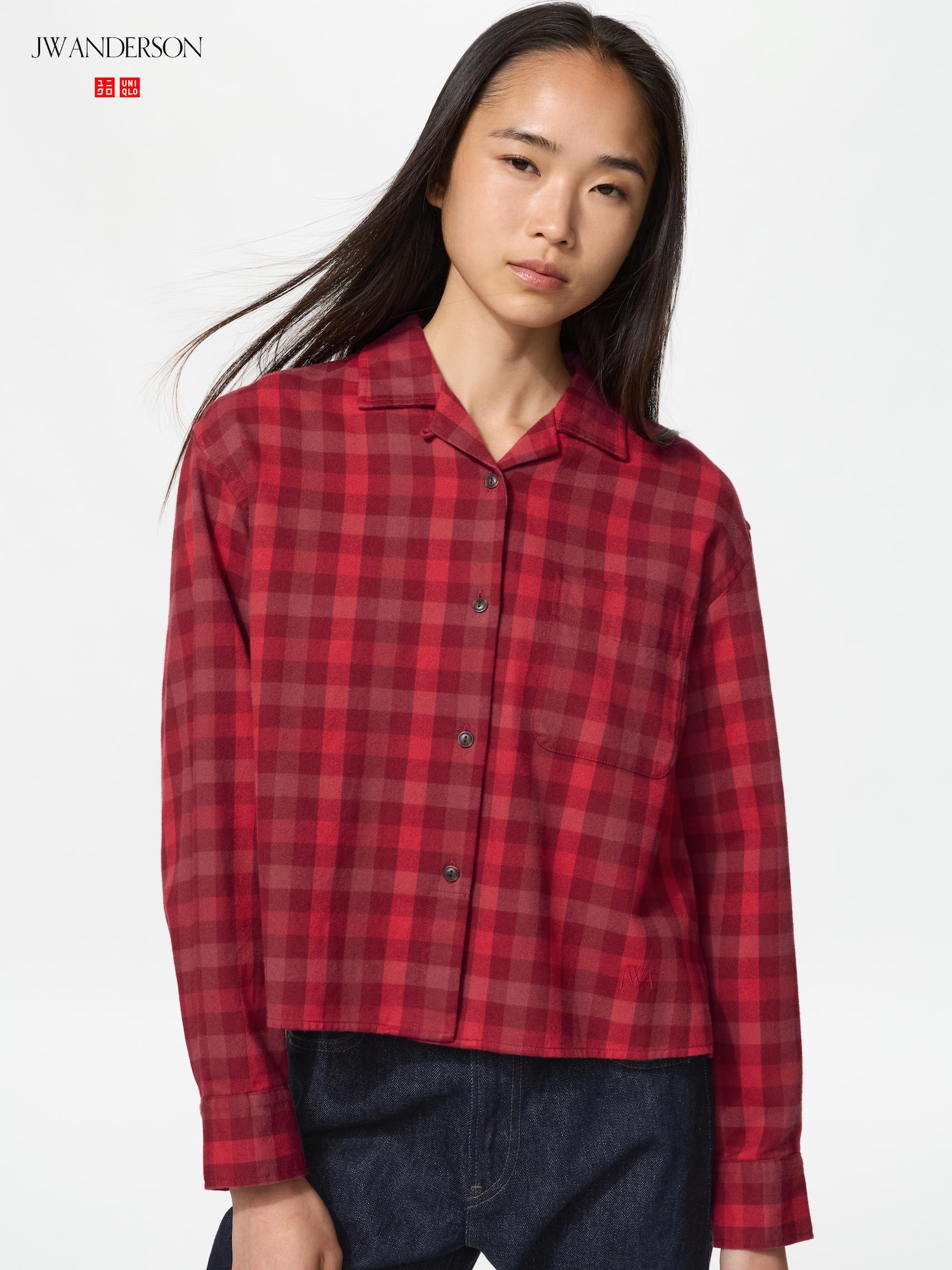 Фланелевая бокс-силуэт рубашка — UNIQLO