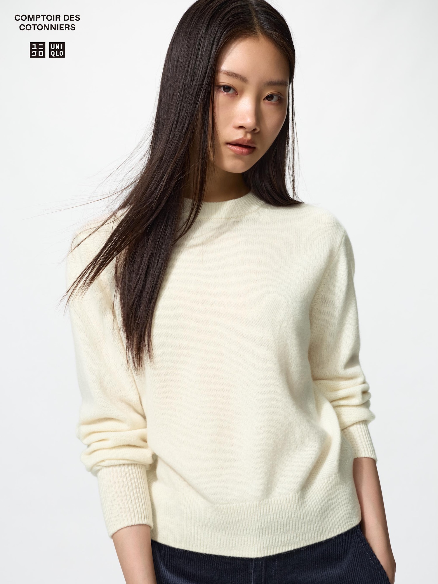 Свитер из ламбсвула с круглым вырезом — UNIQLO