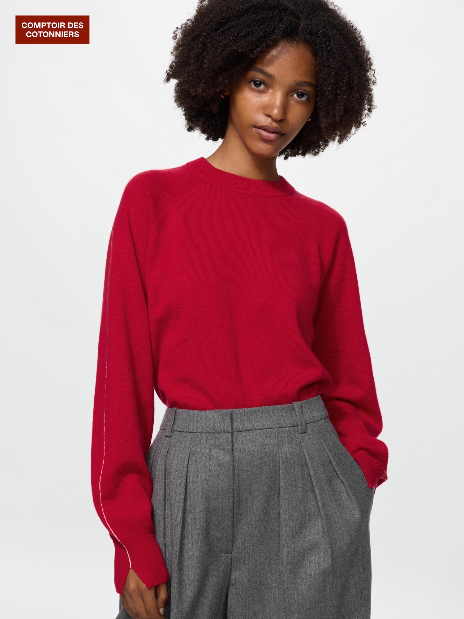 Кашемировый свитер с круглым вырезом — UNIQLO