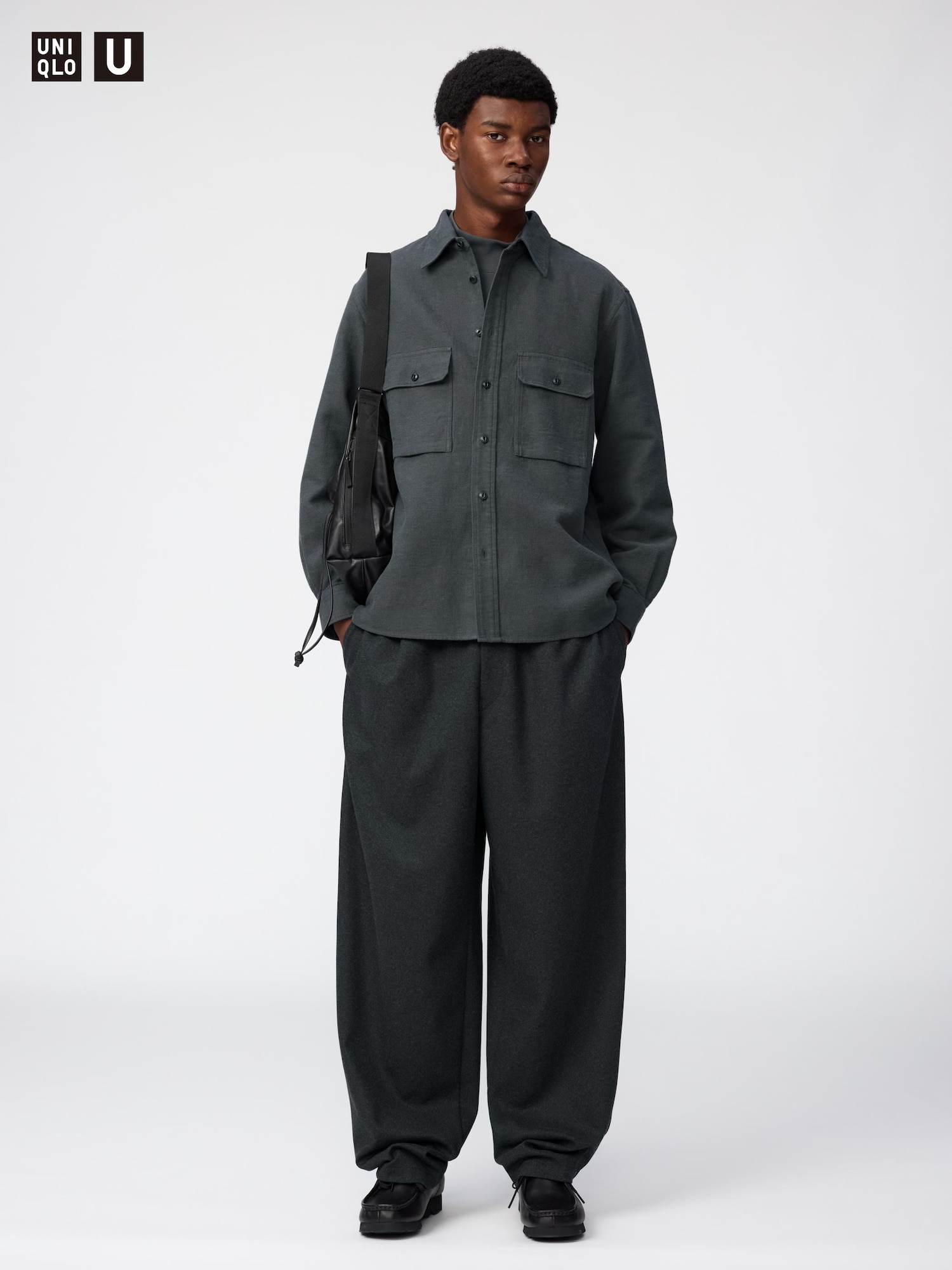 Широкие брюки из мягкого трикотажа, удлинённые — UNIQLO