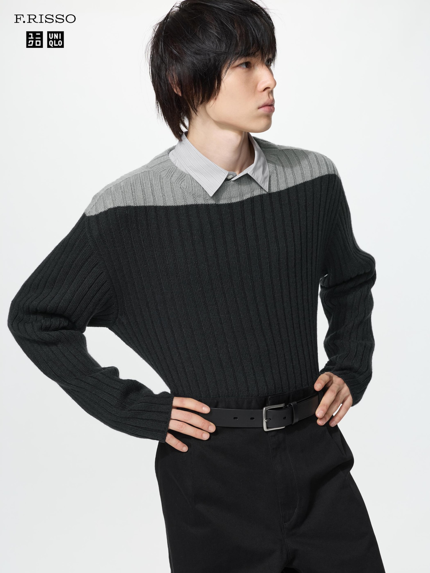 Свитер 3D с прямым вырезом — UNIQLO