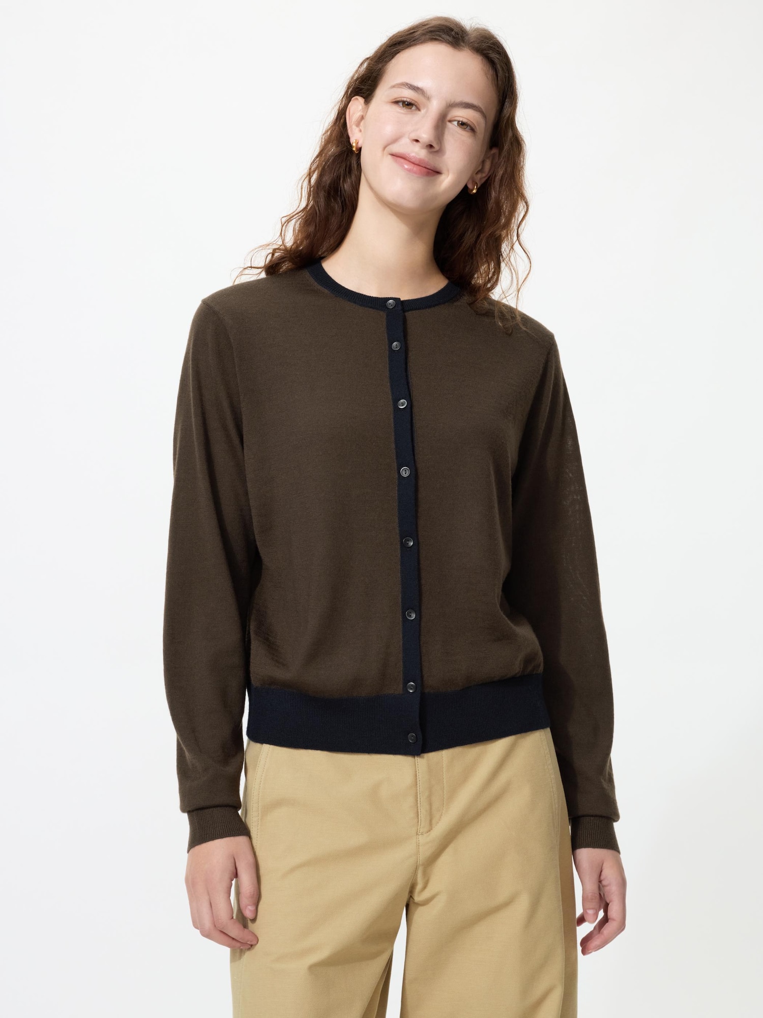 Кардиган из мериноса с круглым вырезом — UNIQLO