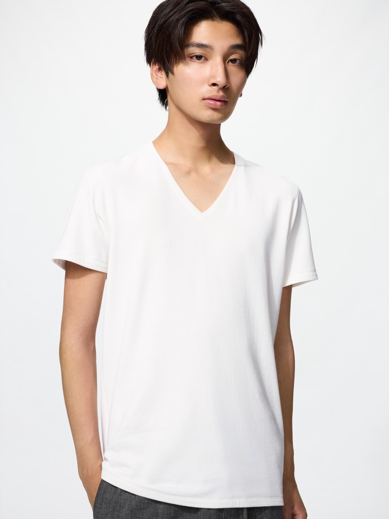 Ультратеплый HEATTECH хлопковый V-образный T — UNIQLO