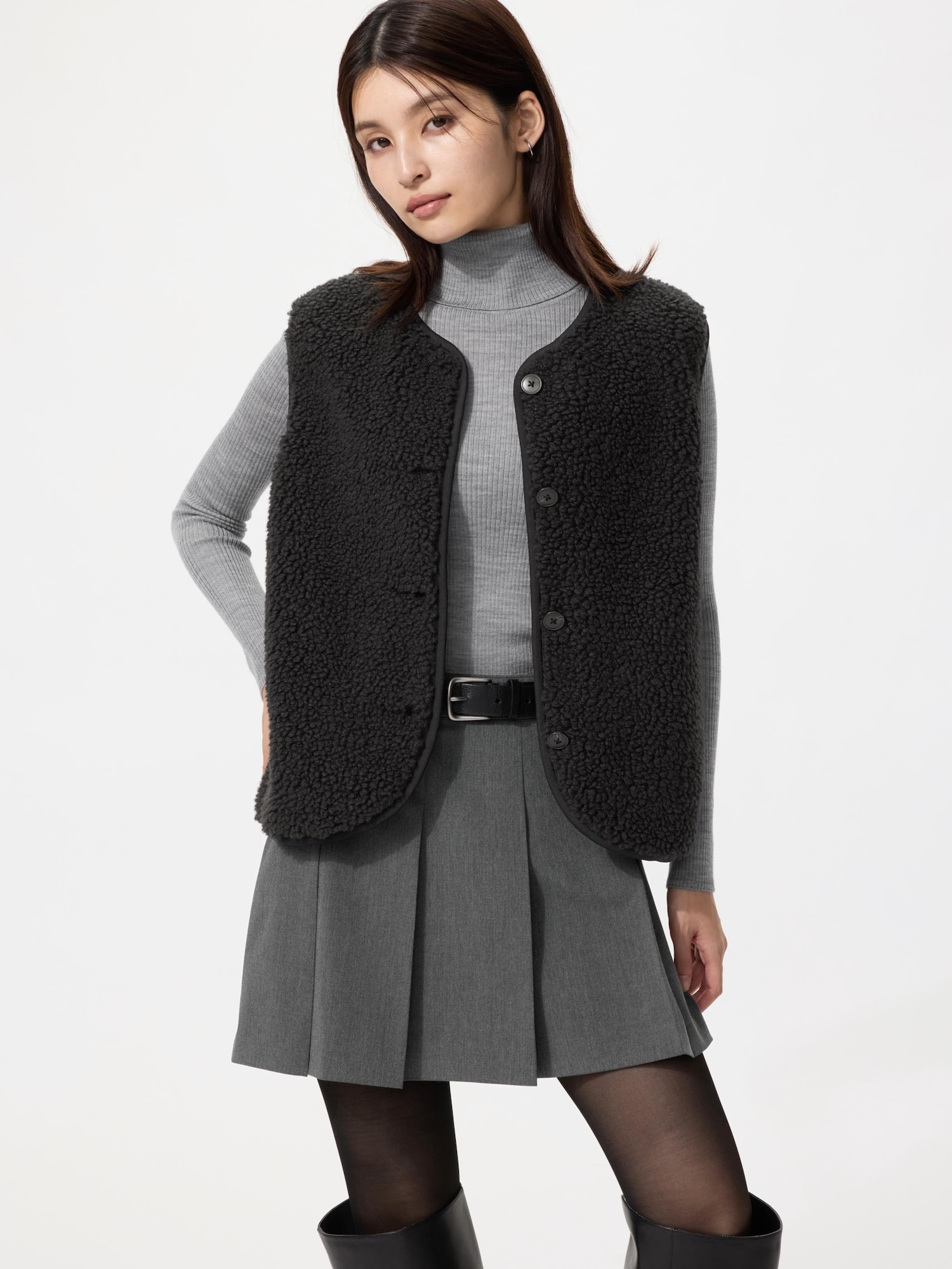 Флис жилет с кнопками — UNIQLO