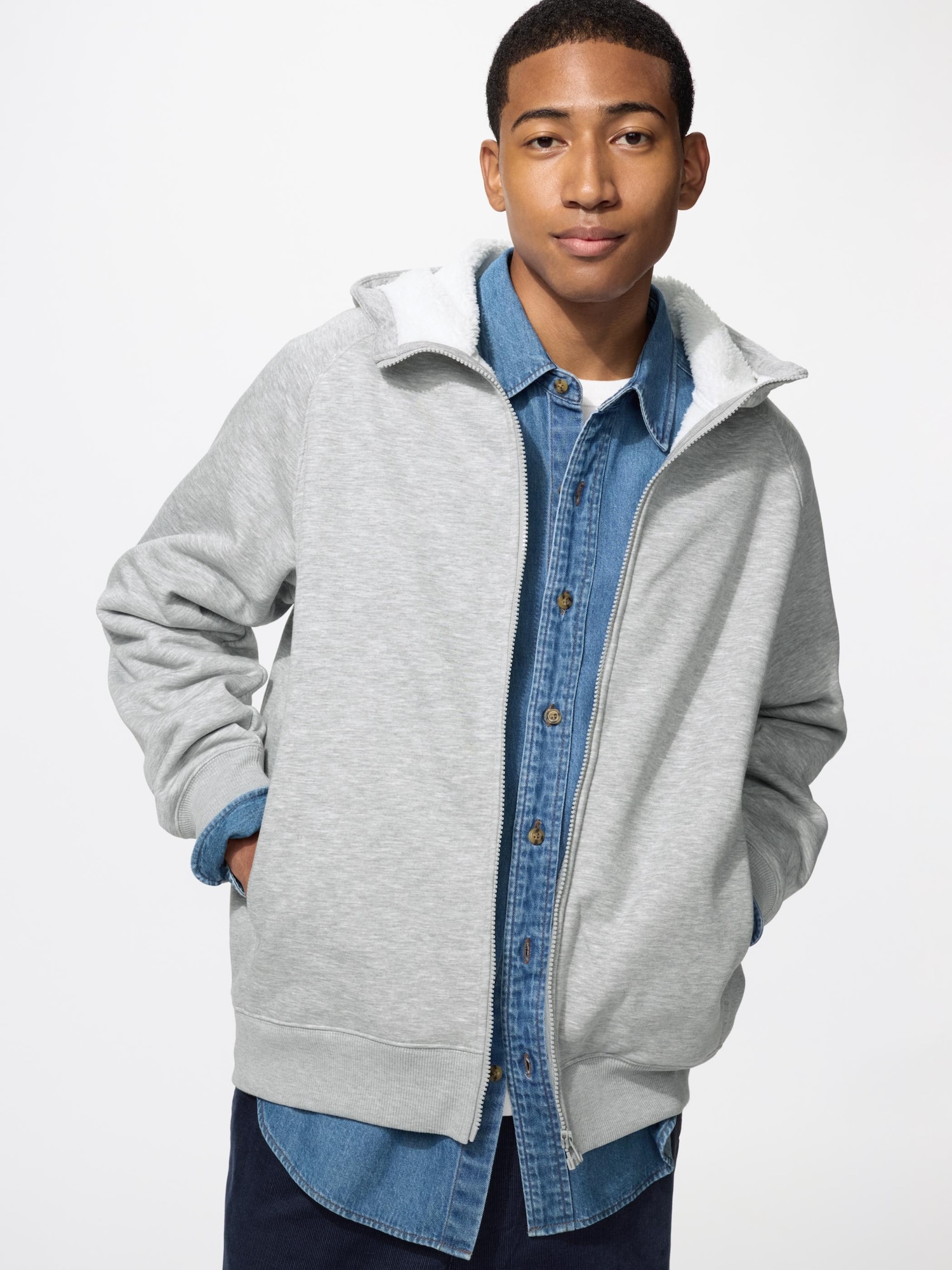 Теплый флис с капюшоном — UNIQLO